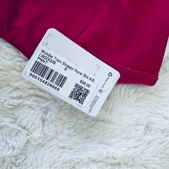 NWT Lululemon Wunder Train Strappy Racer Bra, Passionate Pink, 8, A/B - Picture 6 of 7